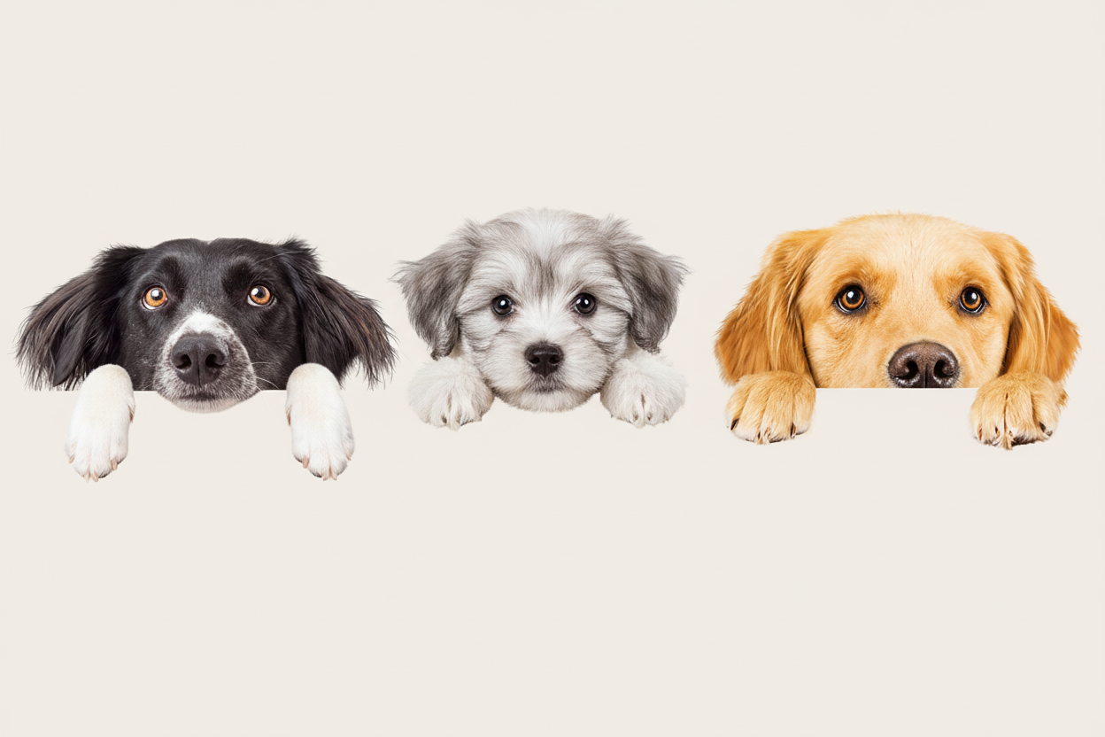 Pet Banner - 3 Dogs and 1 Kitten